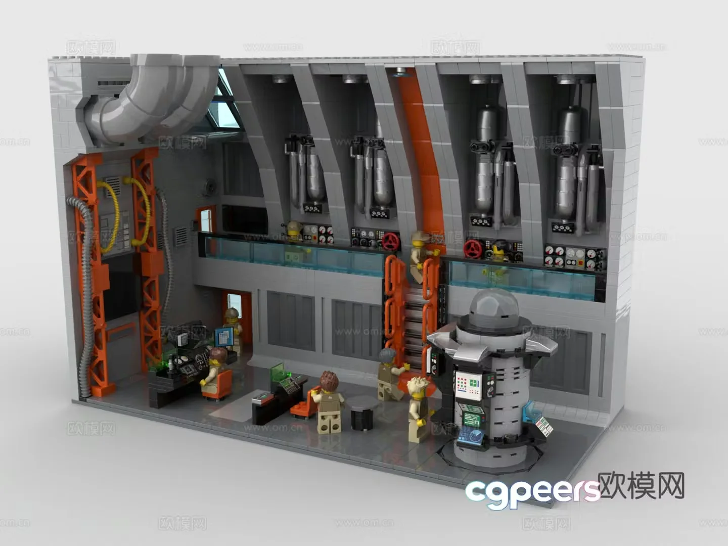 LEGO chemical plant engineer building block toy 3d model