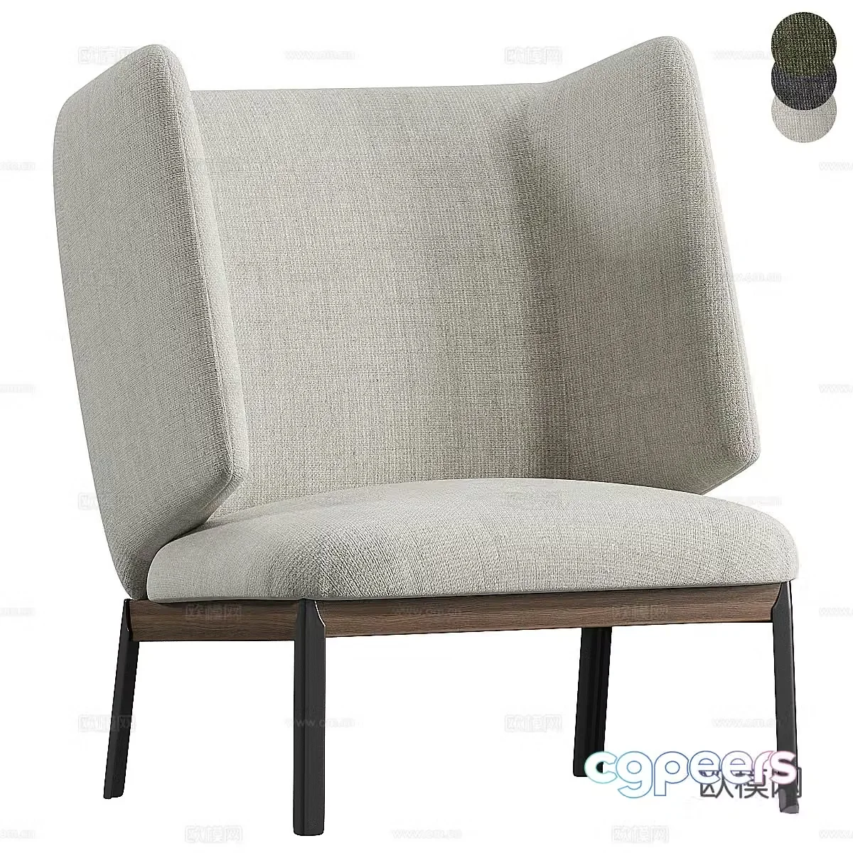 Modern Italian fabric armchair 3d model