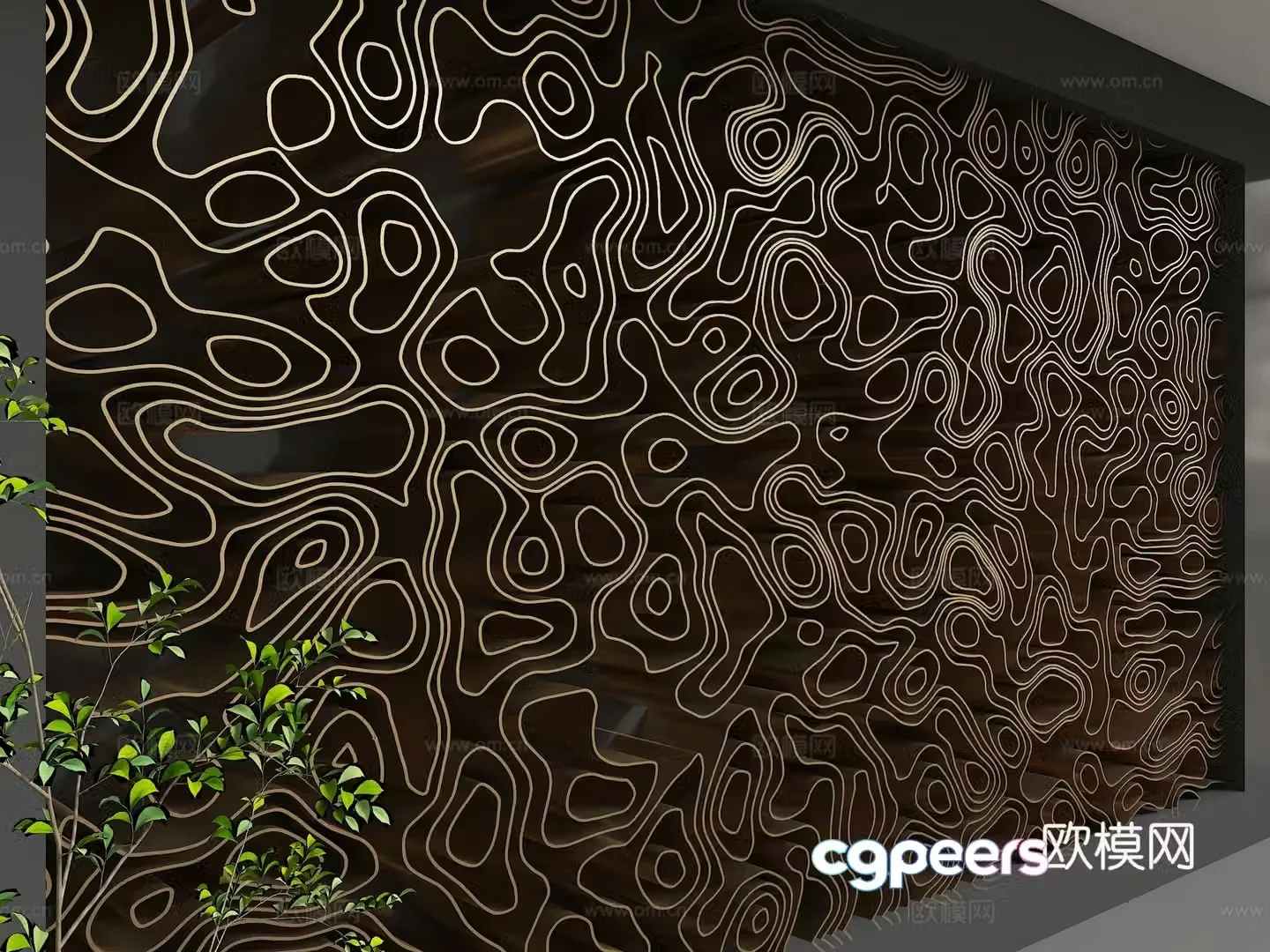 Modern background wall 3d model