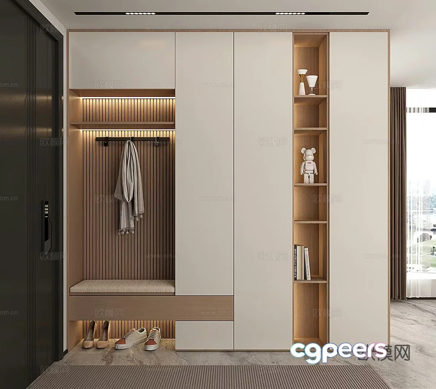 Modern shoe cabinet porch shoe cabinet 3D model of shoe cabinet