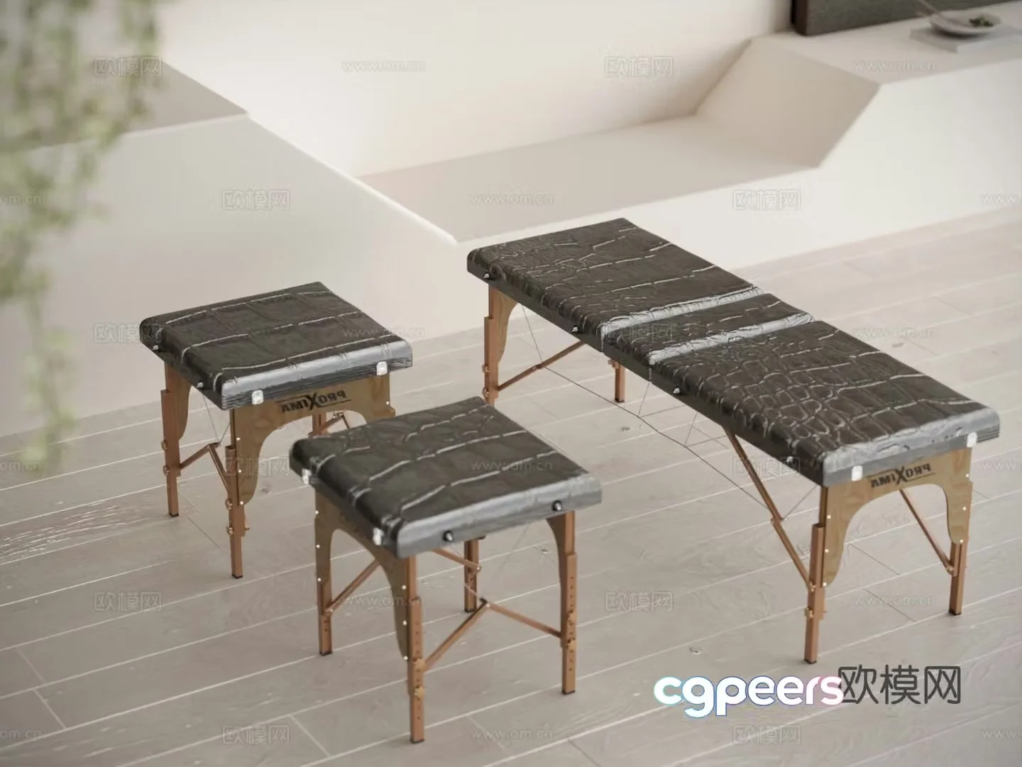 Stool sofa stool shoe changing stool square stool 3D model