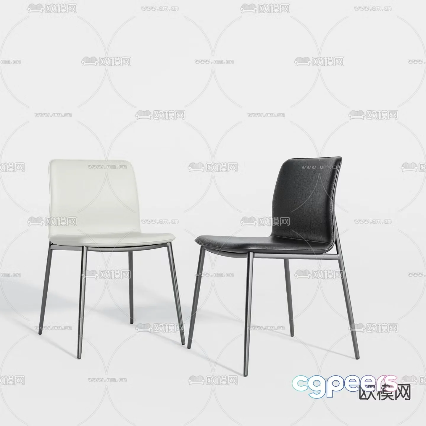 Modern dining chair single chair 3d model