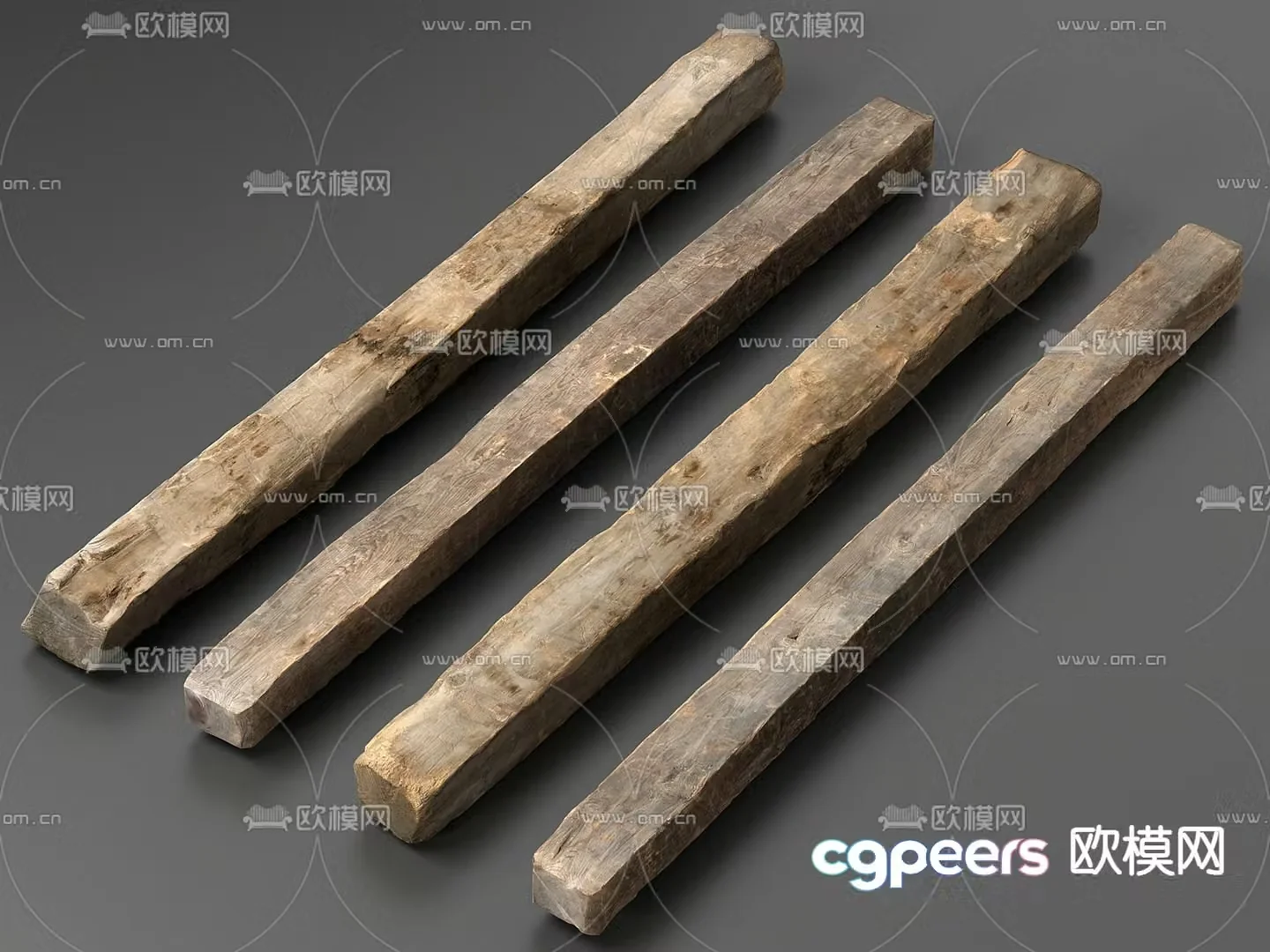 old wood sticks 3d model