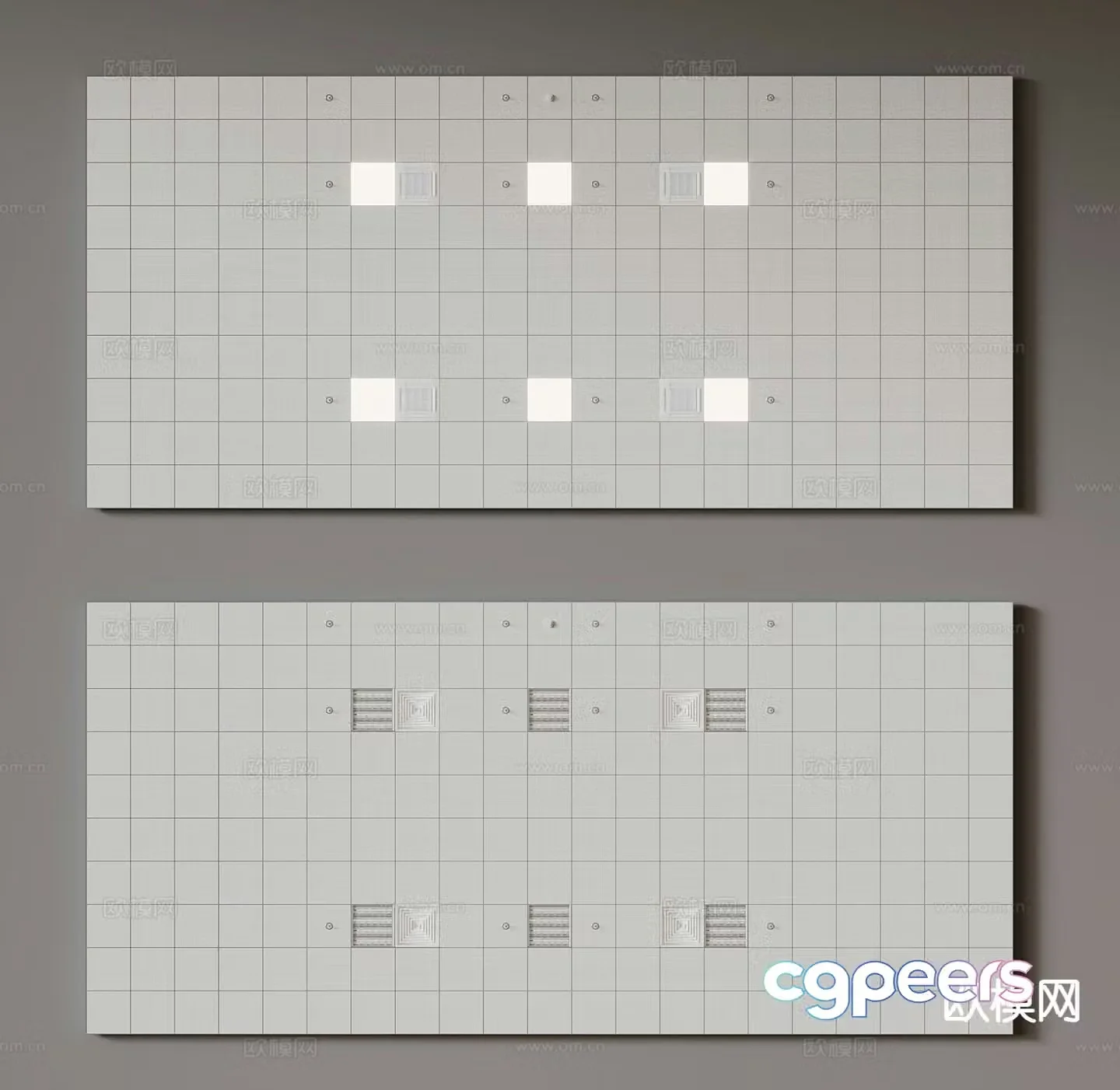 Mineral wool board ceiling integrated ceiling 3D model