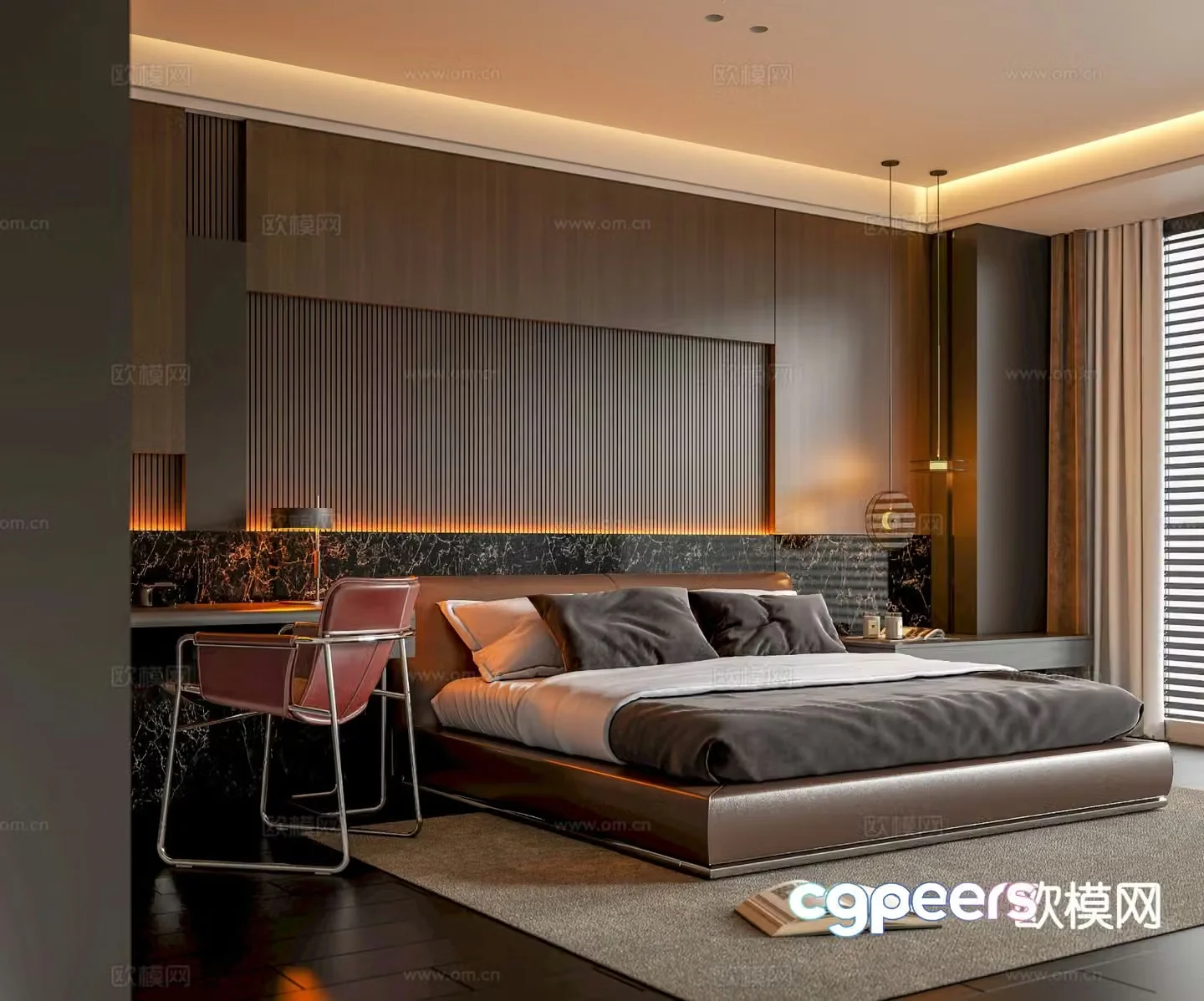 Italian style bedroom master bedroom 3d model
