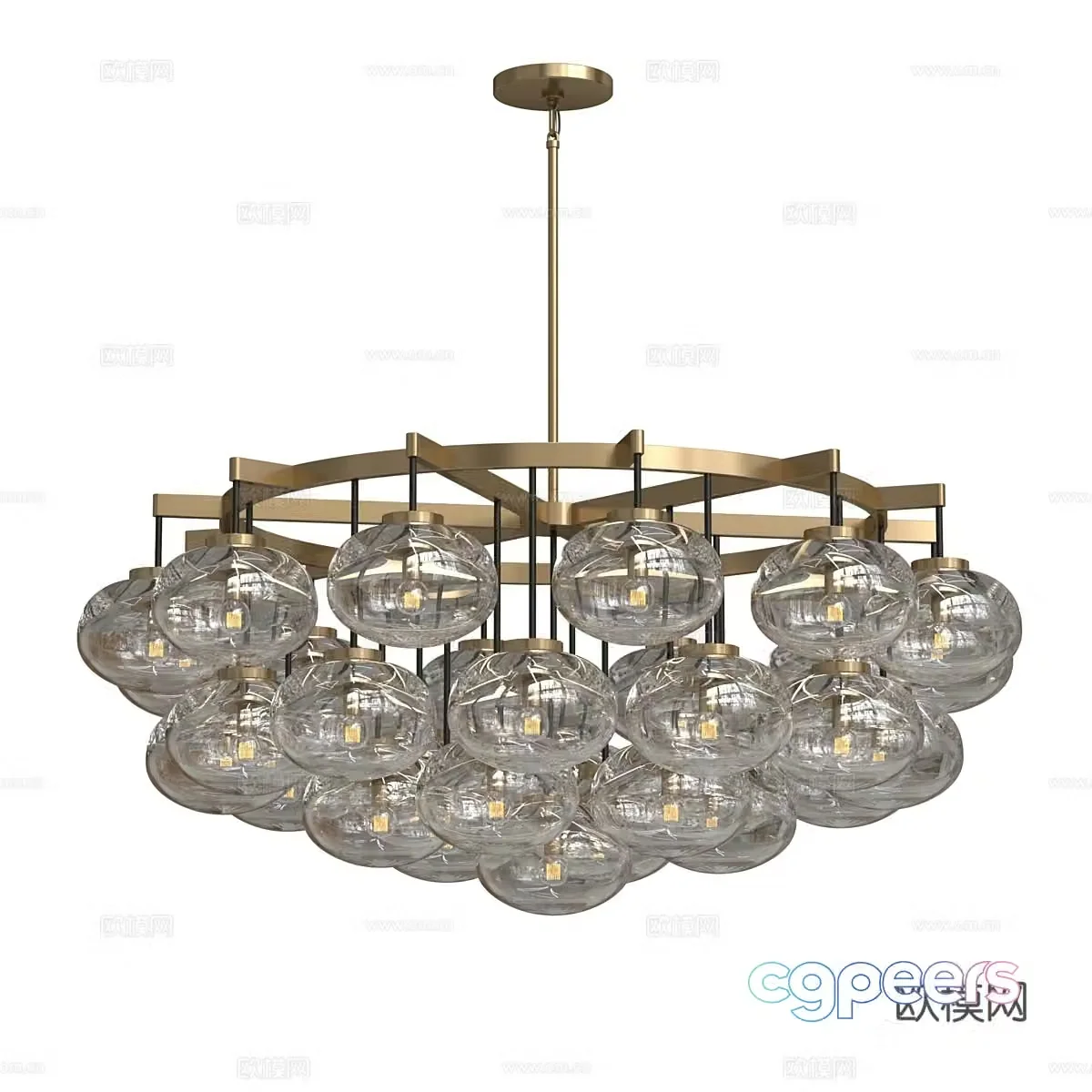 Modern Italian light luxury decorative chandelier 3d model