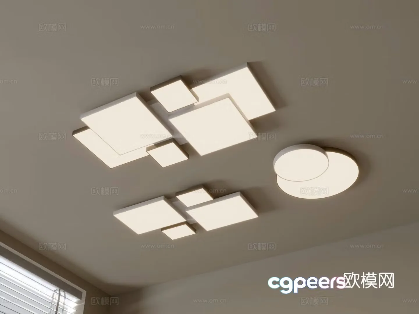 Modern geometric ceiling lamp 3d model