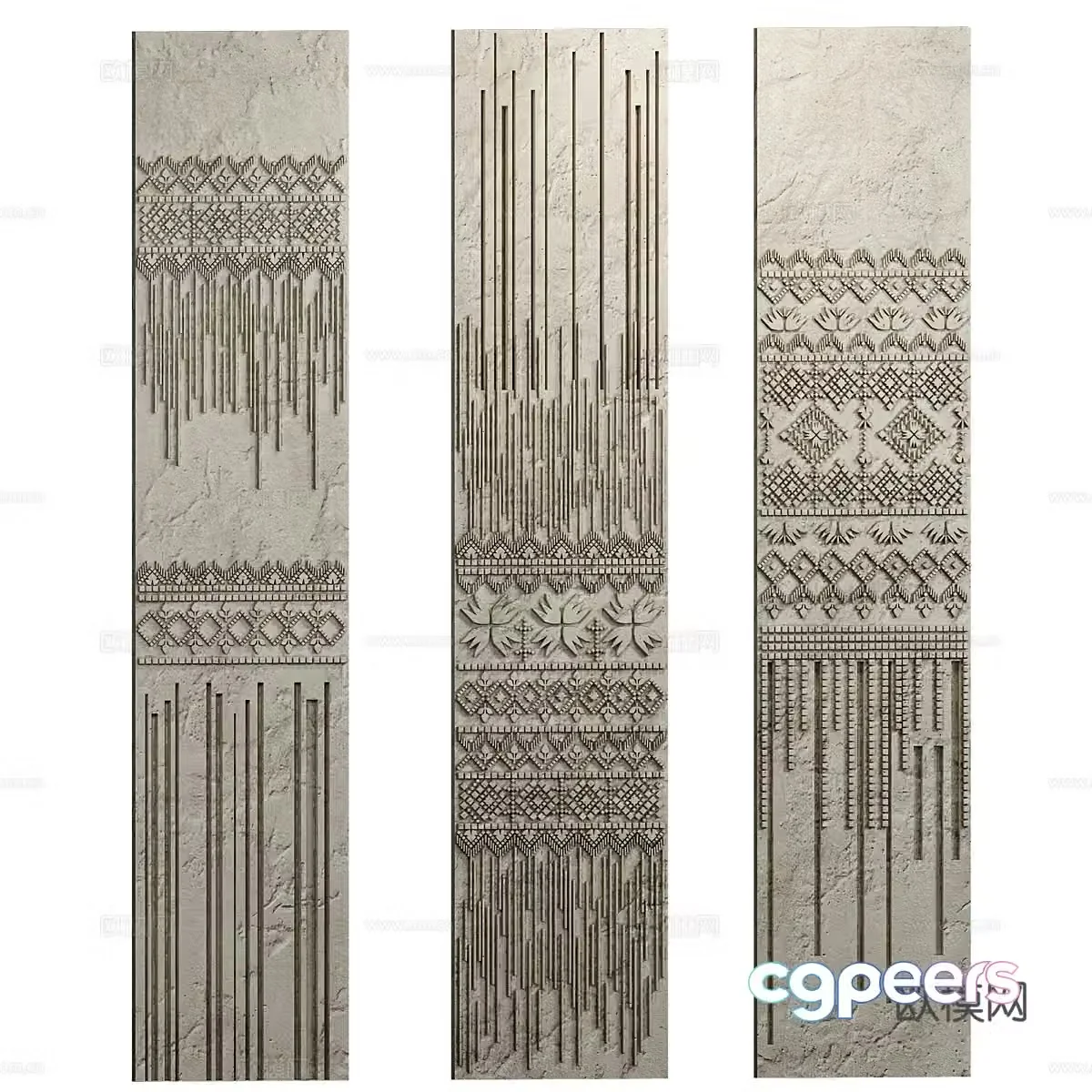 New Chinese style Wasabi decorative wall panel Wall decoration pendant 3D model
