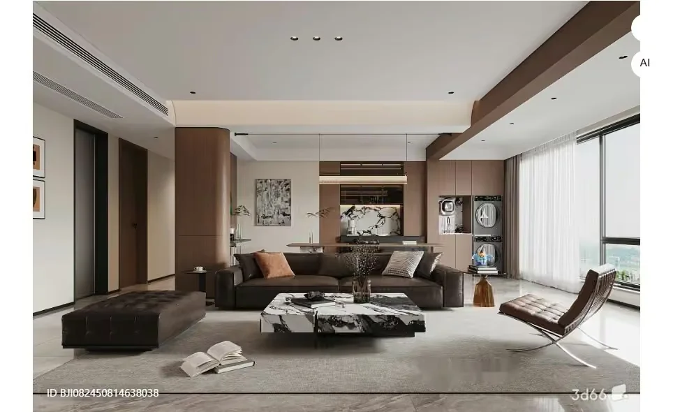 Modern Living Room 3D Model – 9119 – VRAY Render