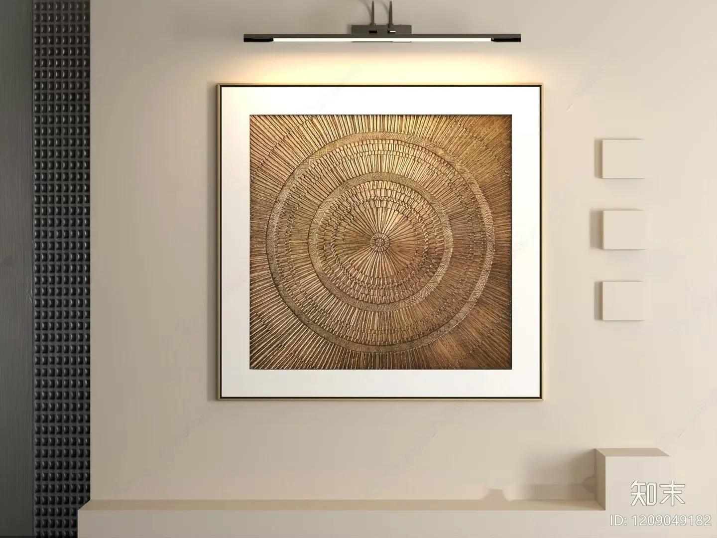 A Framed Picture With A Circular Design 3D Model – 20049 – VRAY Render