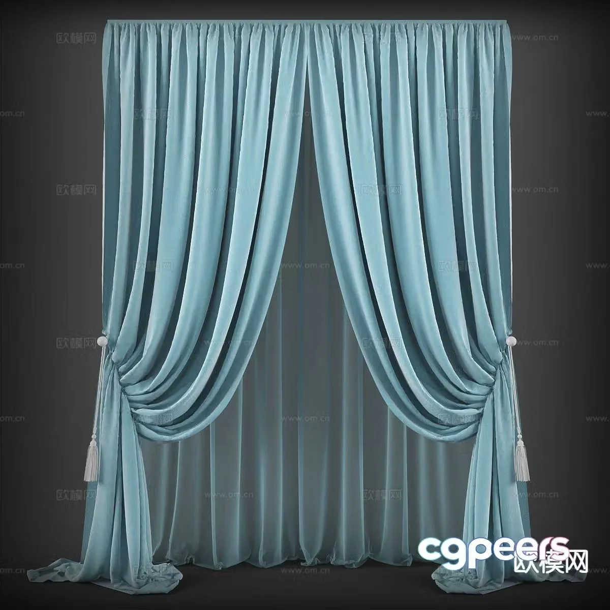 Plain curtains and screens 3d model