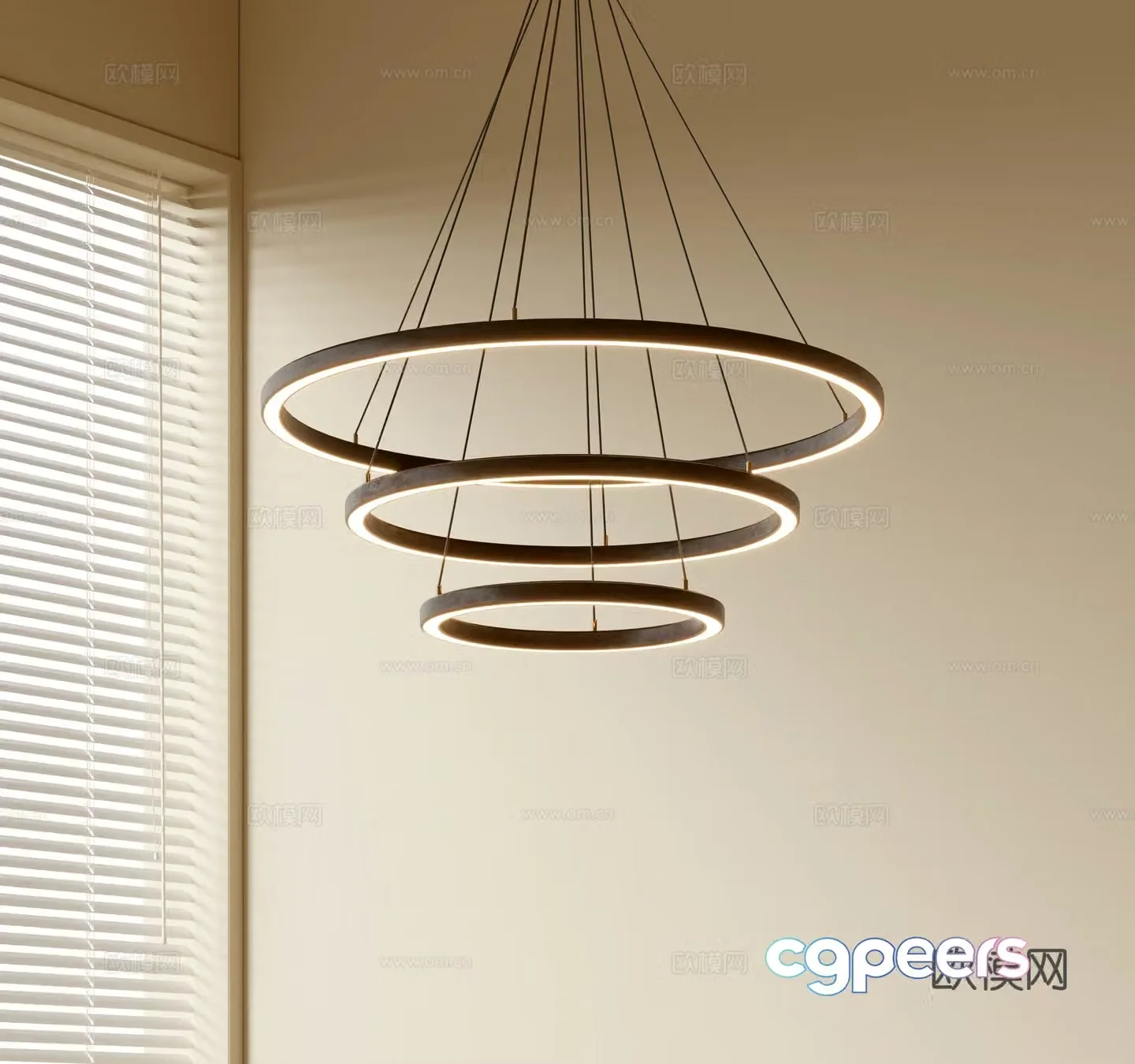 Modern simple chandeliers Nordic style chandeliers Mediterranean style chandeliers Study lamp combination Restaurant lamp 3D model