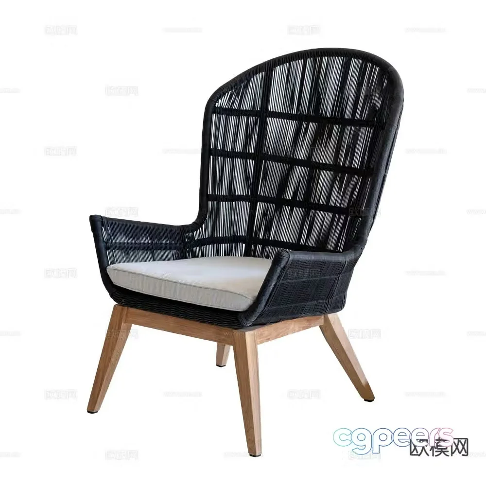 Wabi-sabi chair leisure chair 3d model
