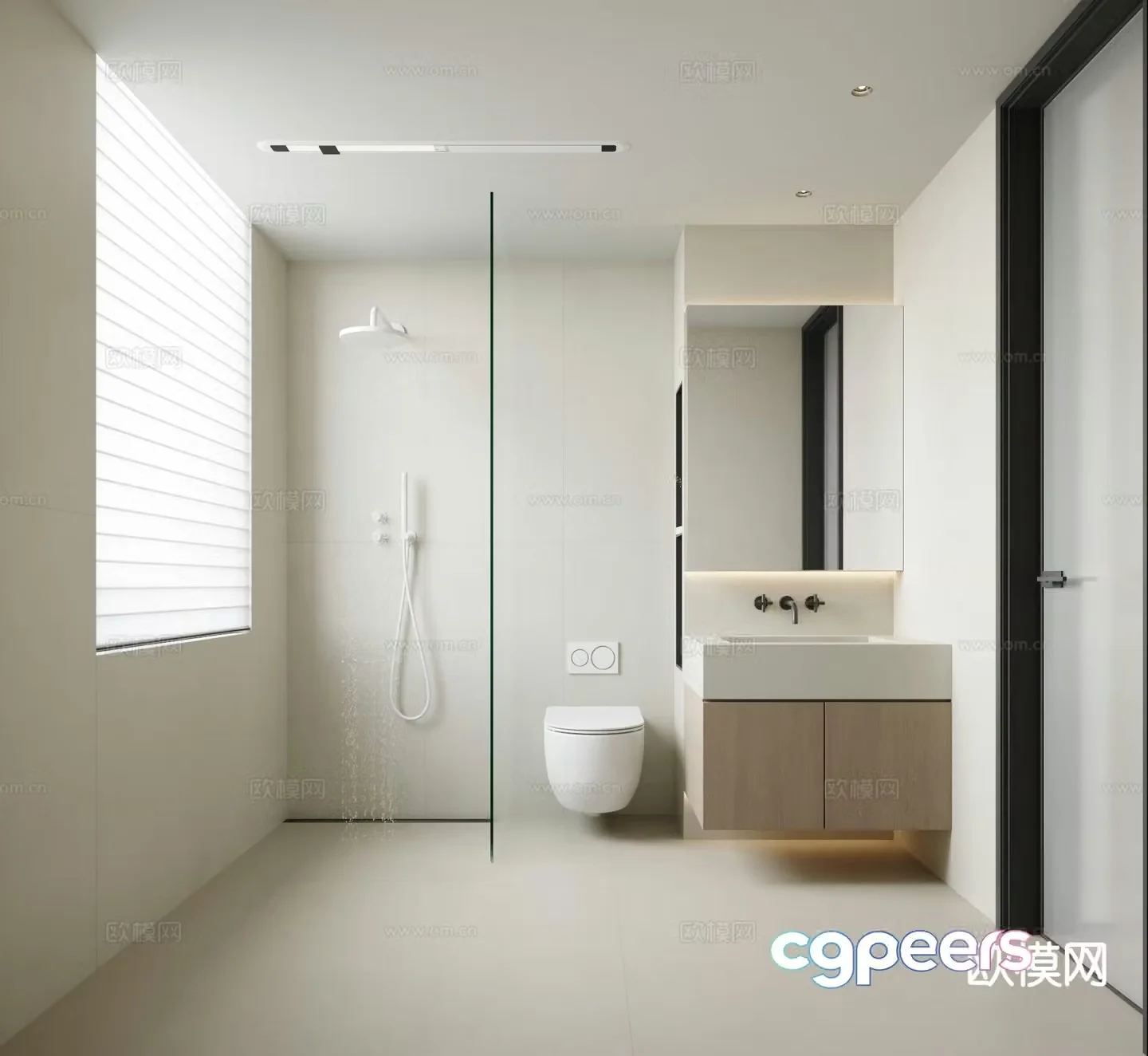Cream style bathroom bathroom 3d model