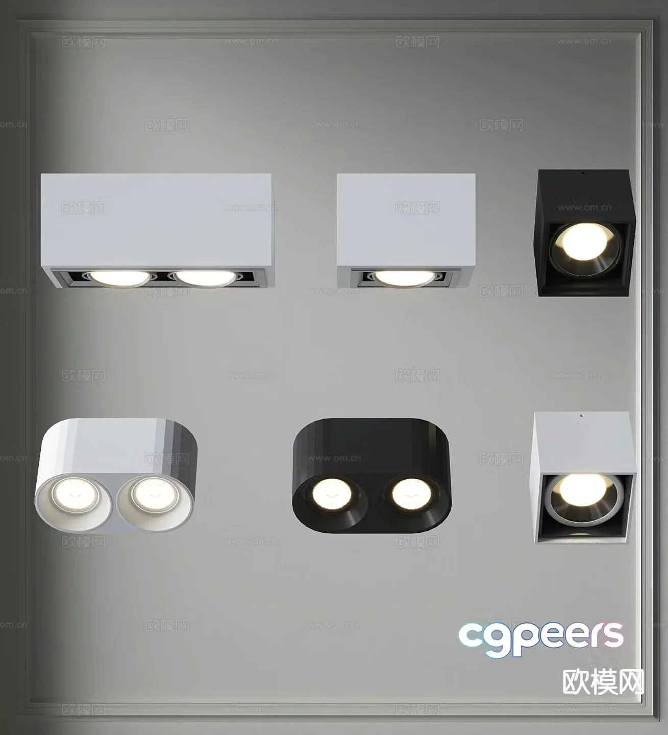 Modern downlight spotlight double hole downlight spotlight daring lamp 3d model