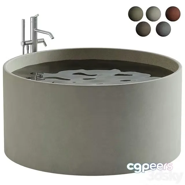 3ds Max Free – Bathtub Agape In-Out CEMENTO