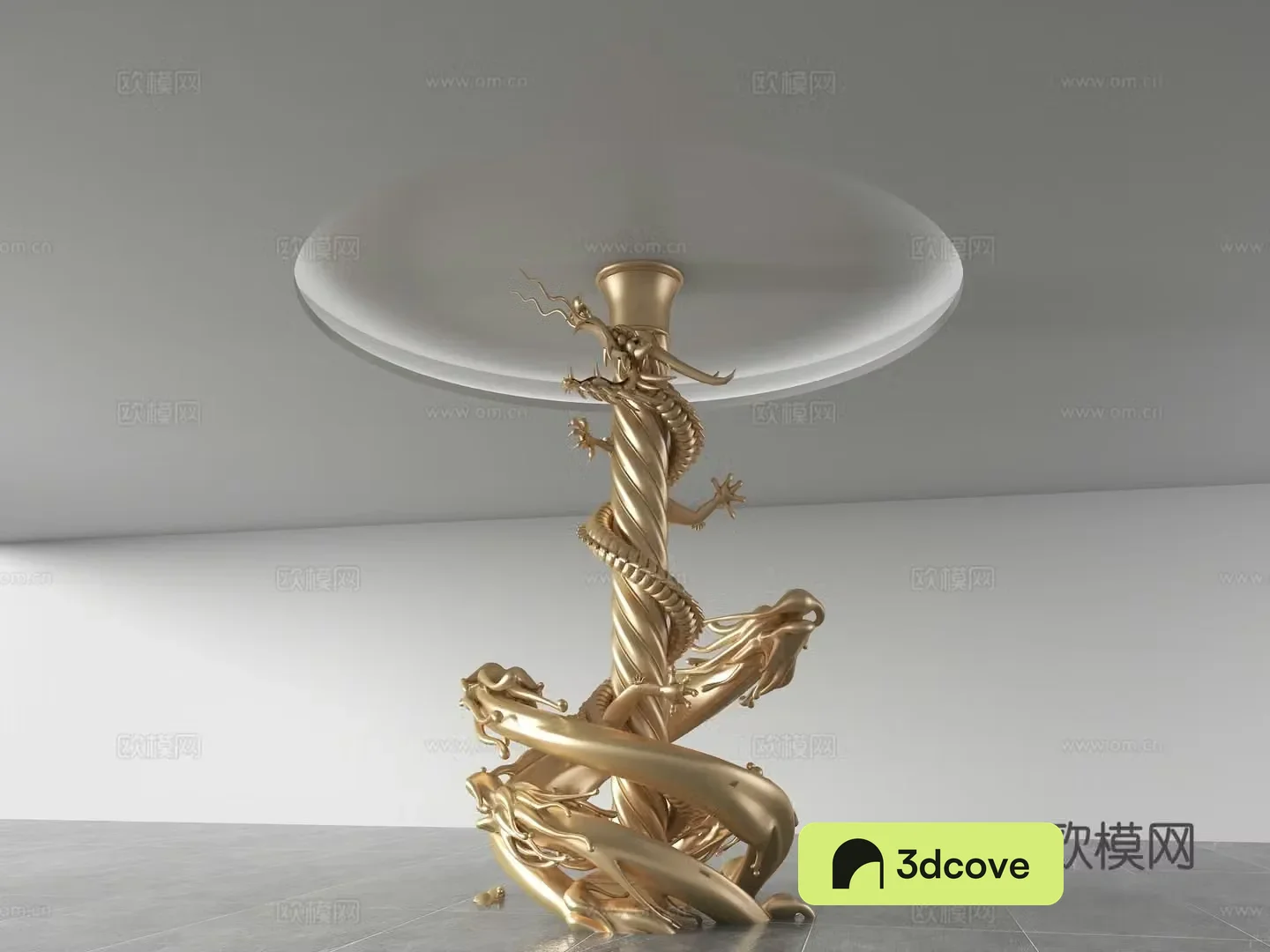 Chinese style coiled dragon pillar