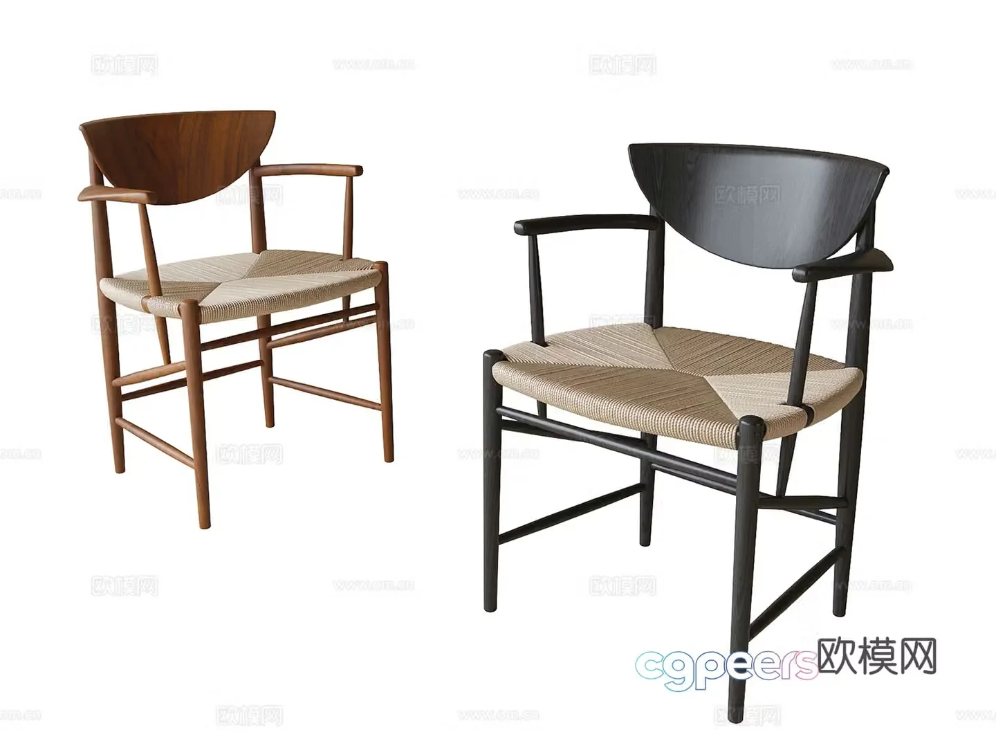 Nordic chair dining chair 3d model
