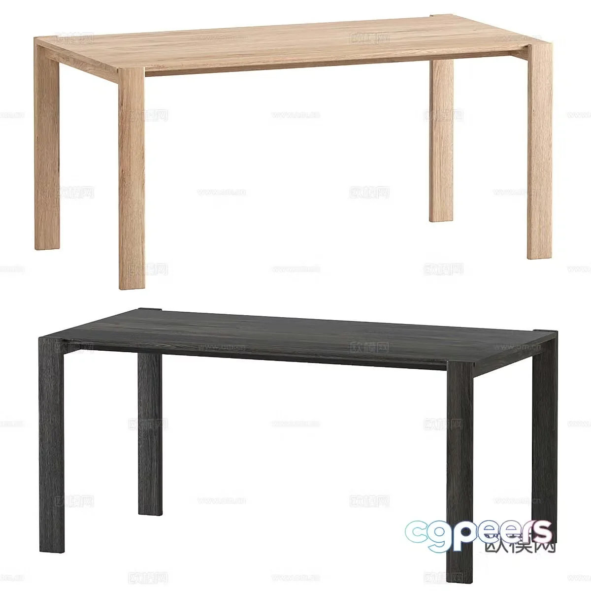 Nordic simple dining table dining table simple dining table table 3d model