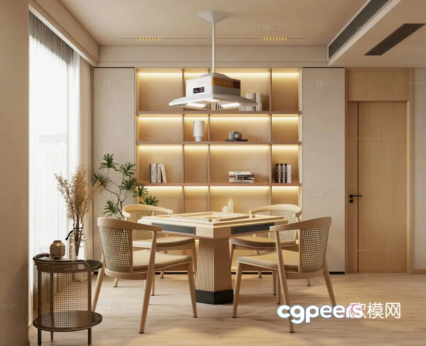 Modern chess and card room Wabi-sabi style chess and card room 3D model