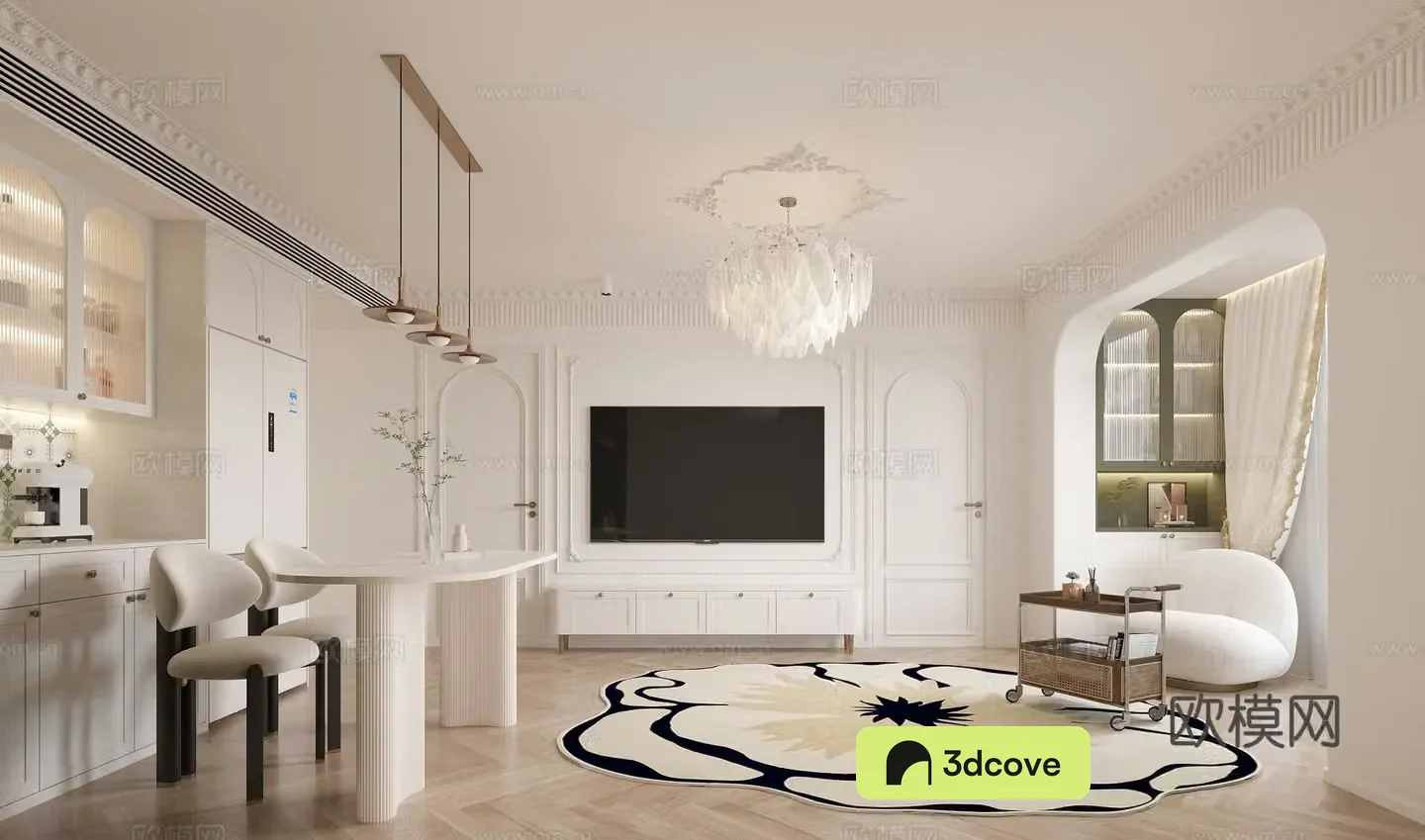 French living and dining room