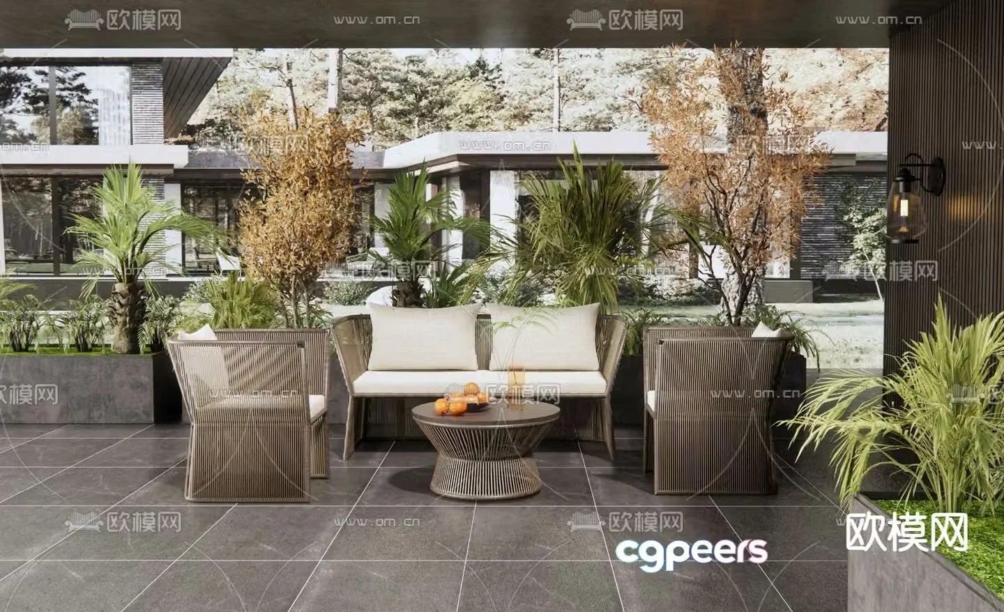 Solaria outdoor sofa modular sofa 3d model