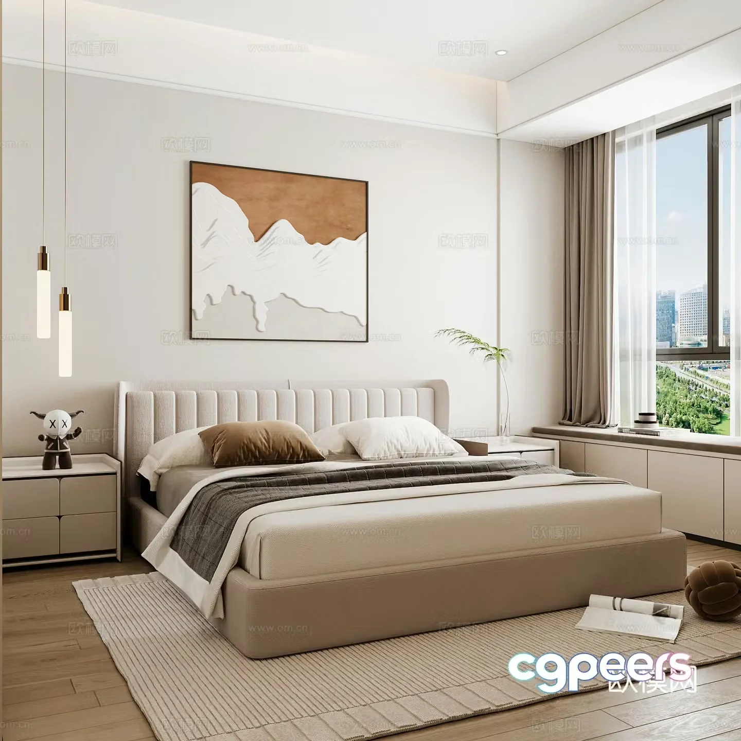 Modern home bedroom Modern bedroom Italian bedroom Simple bedroom Italian bed 3d model