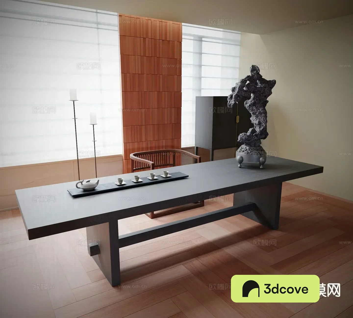 Modern tea table and chairs tea set Taihu stone