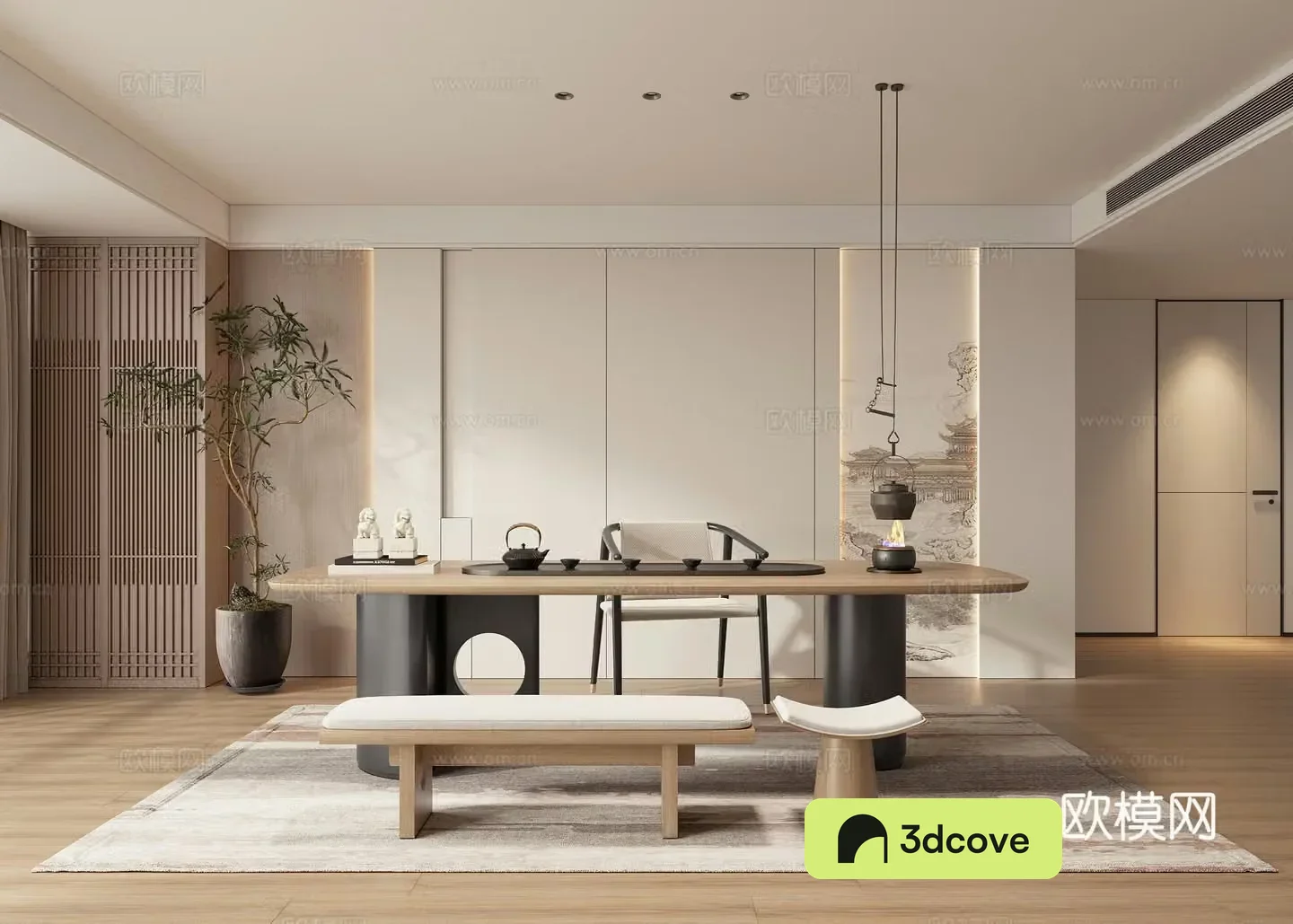 New Chinese style Zen tea room living room tea table