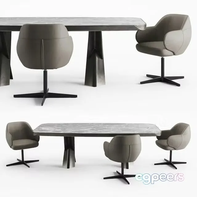 3ds Max Free – Cattelan Italia Mad Max Keramik Premium table and Bombe X chair