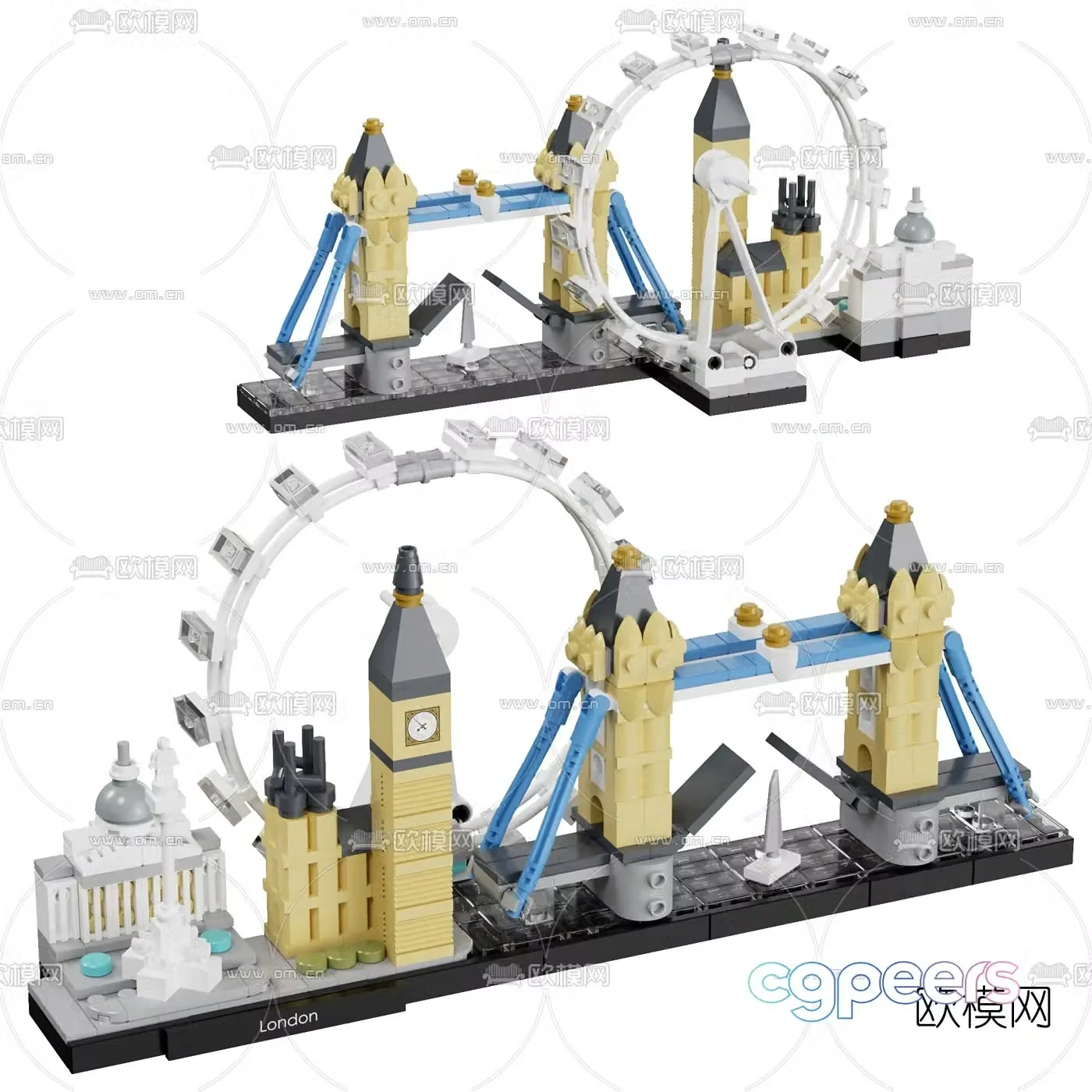 Modern London Bridge toy 3d model