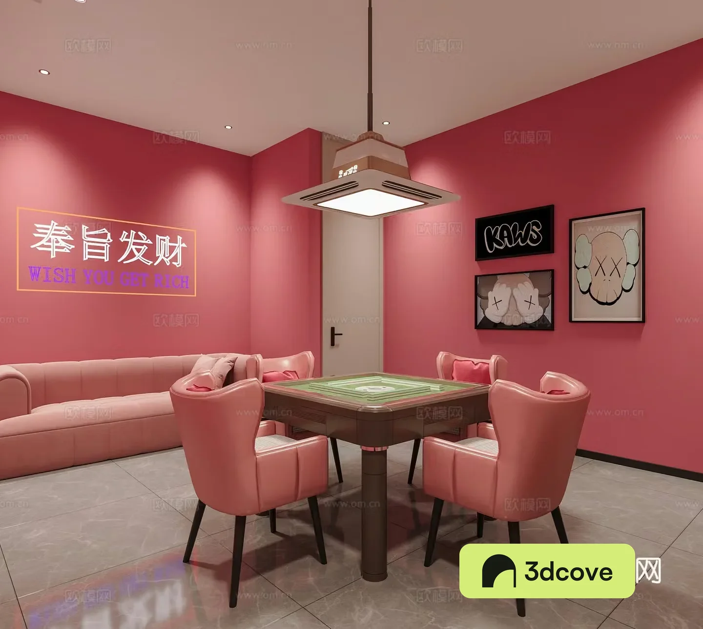 Modern chess and card room mahjong hall mahjong table chess and card table sofa mahjong decorative