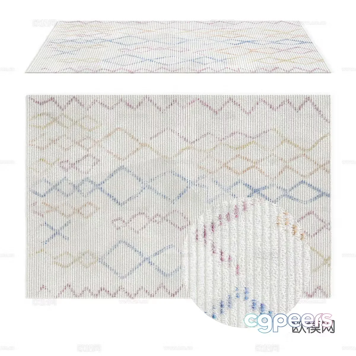 Modern wool carpet 3d model