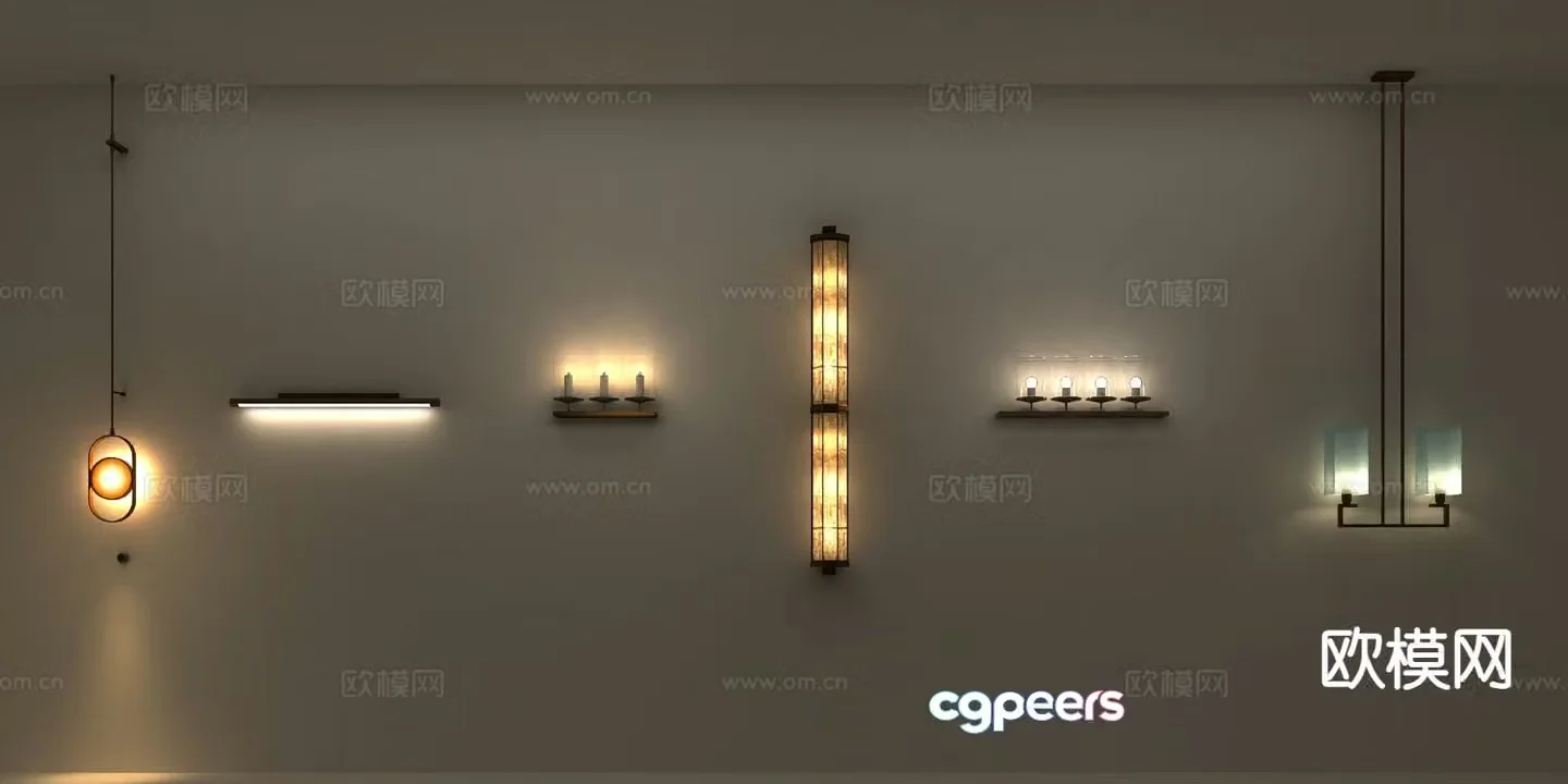 New Chinese style wall lamp 3d model