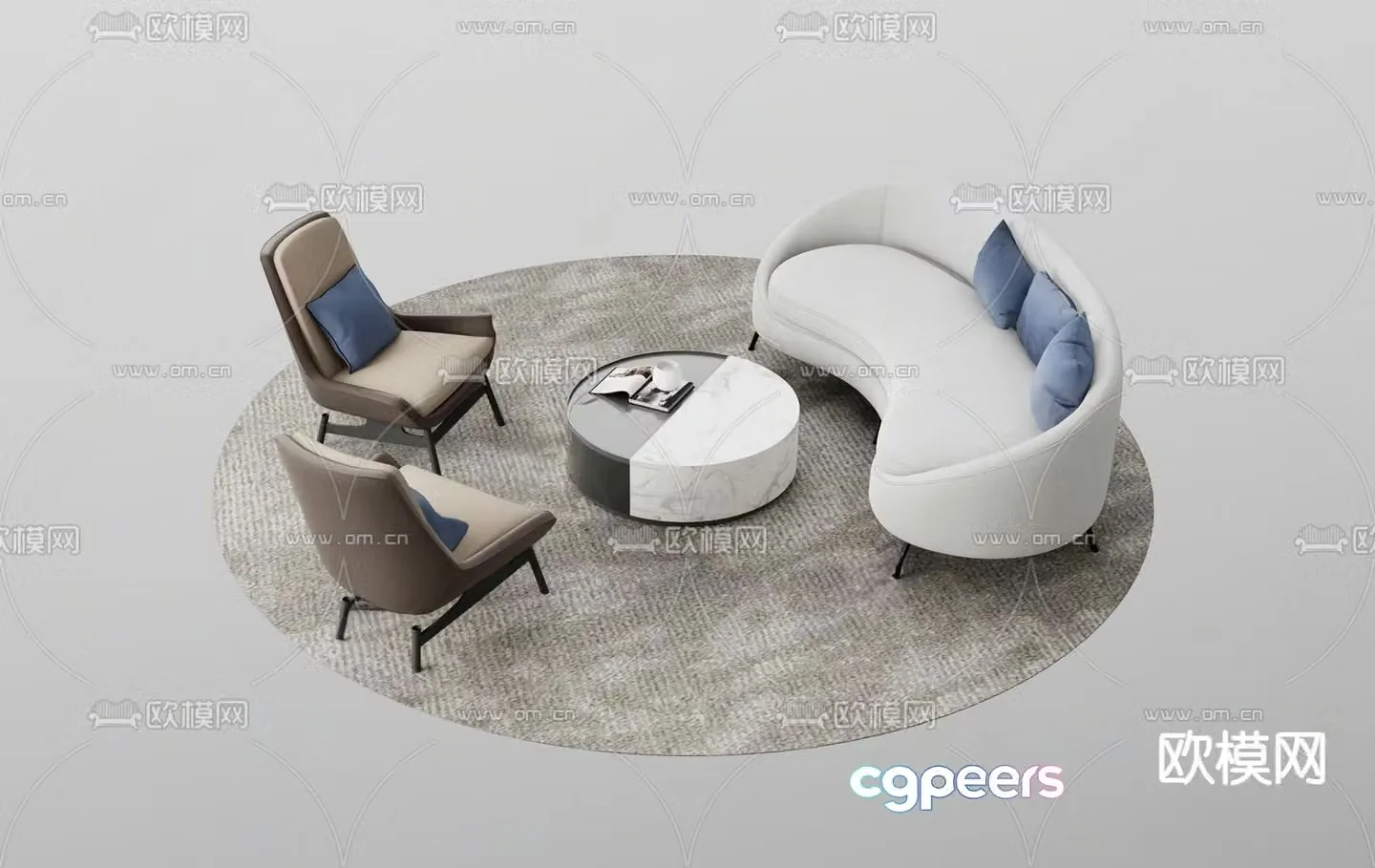Modern sectional sofa 3d model