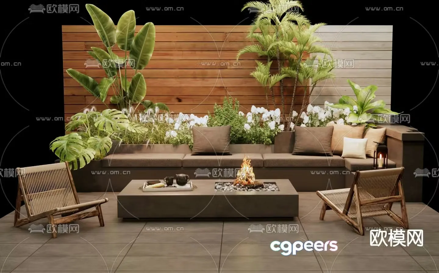Outdoor sofa patio sofa 3d model