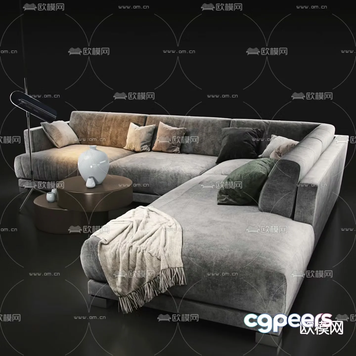 Corner sofa multi-person sofa 3d model