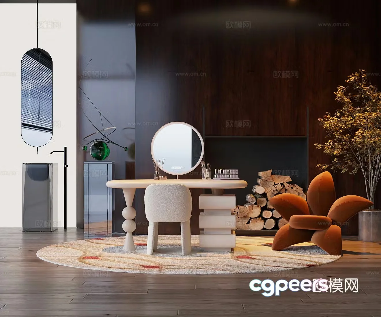 Medium style single sofa sofa coffee table combination leisure chair casual sofa negotiation table and chair 3D model
