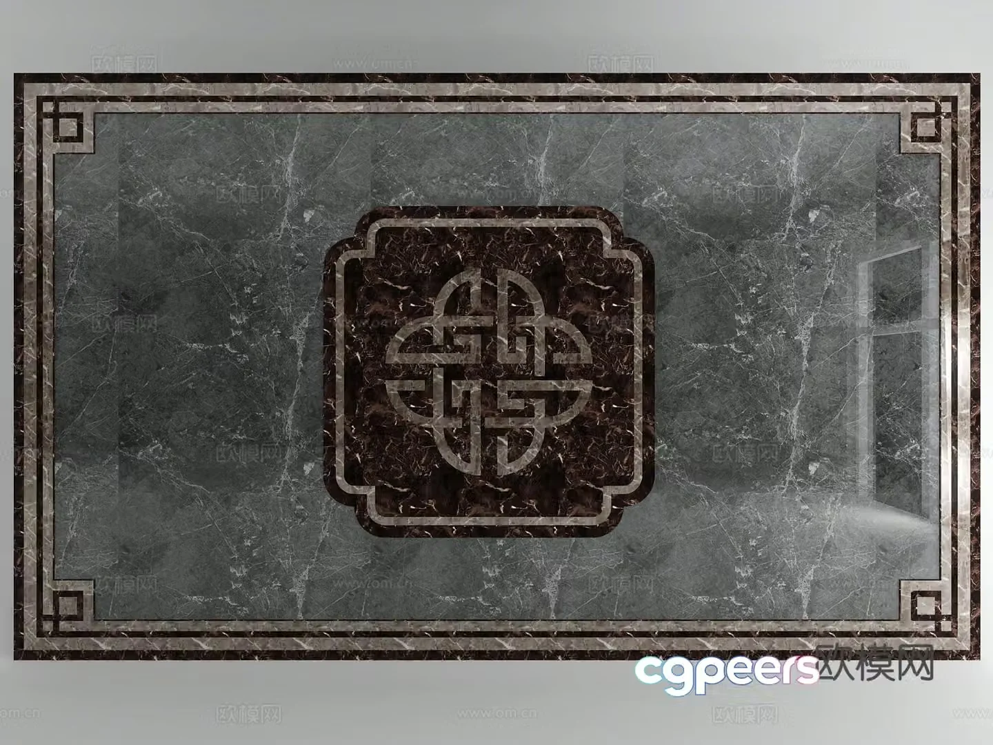New Chinese-style stone floor styling tiles 3D model