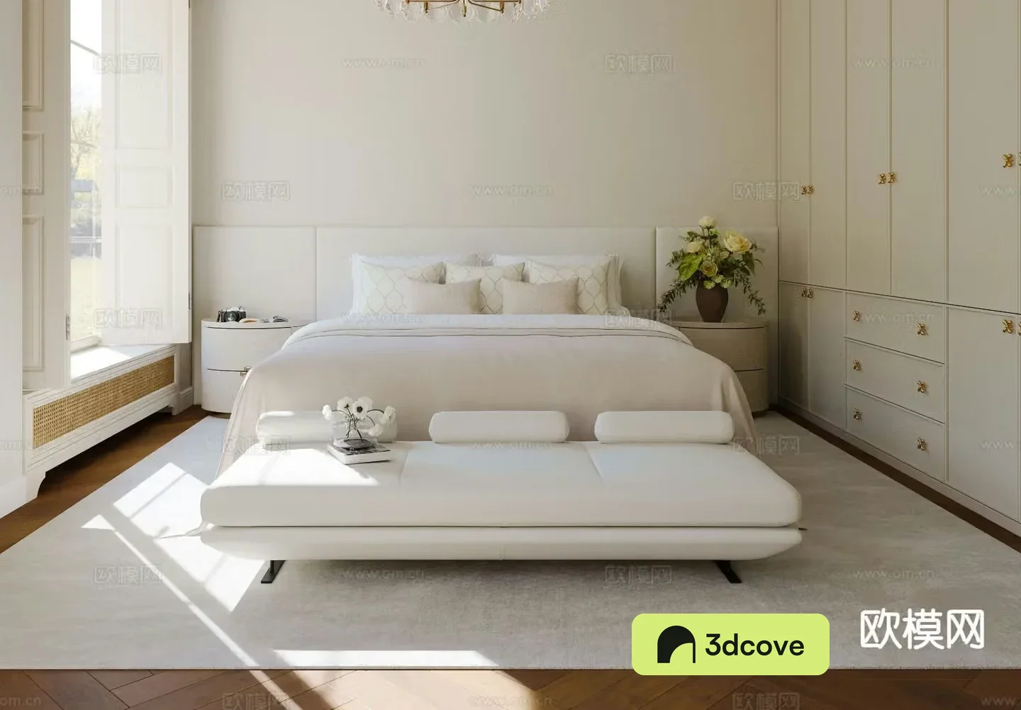 French double bed