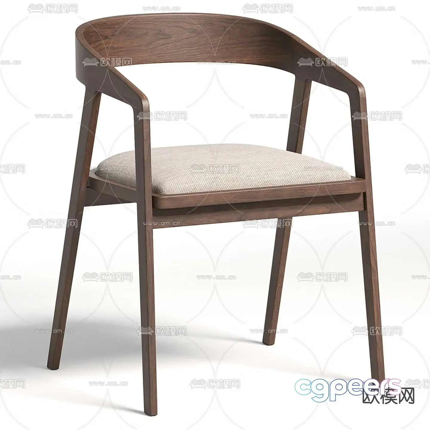 Wooden chair single chair 3d model