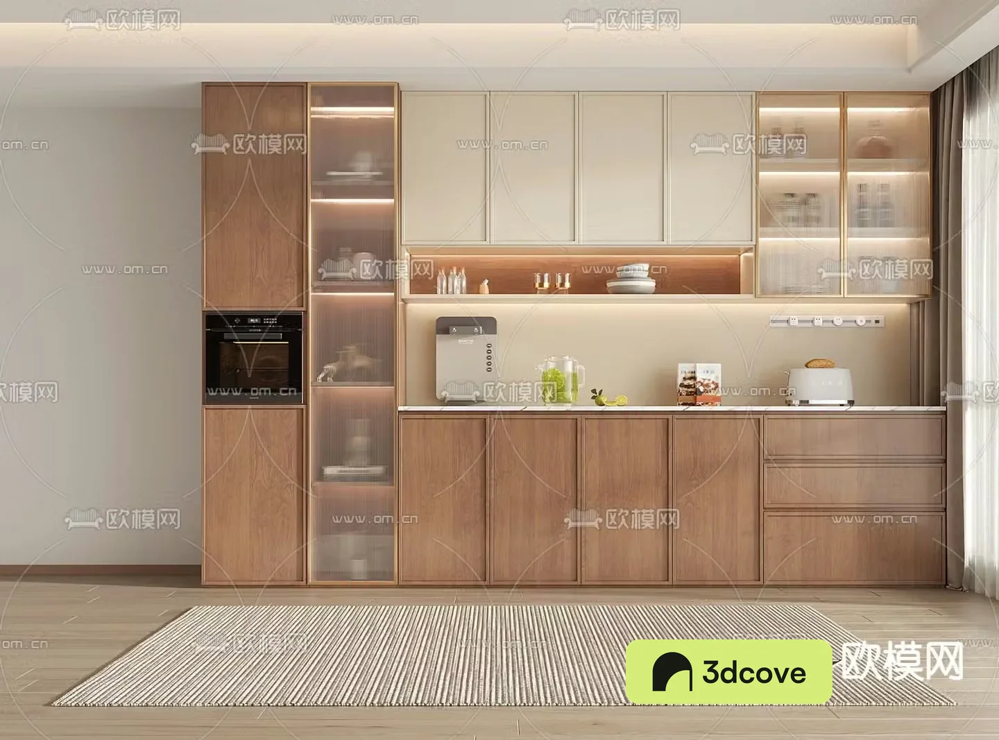 Middle-aged wine cabinet sideboard 3D model