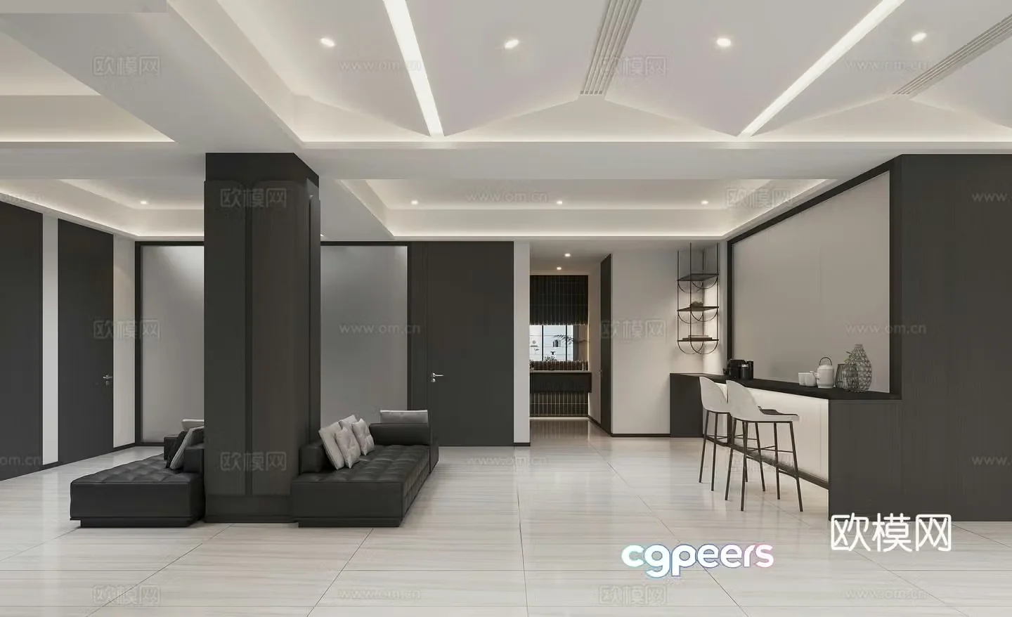 Office hall Office 3d model