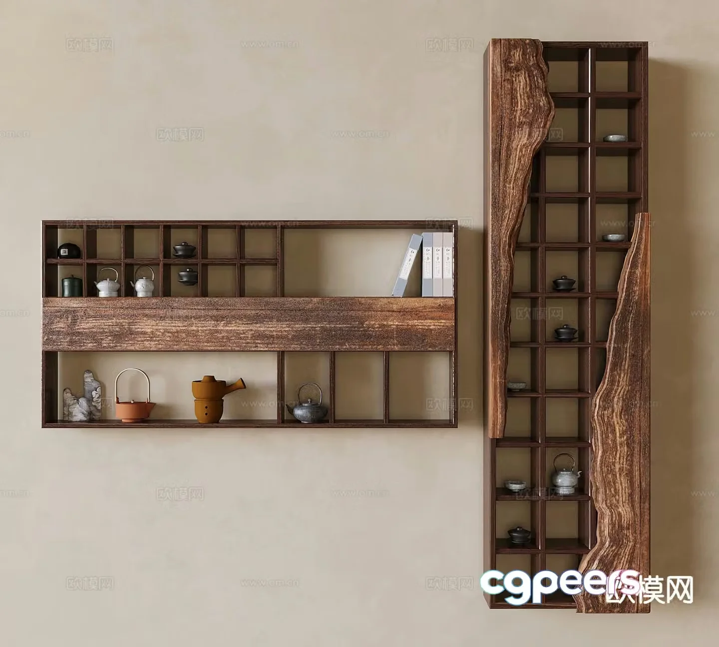 New Chinese style wall cabinet wall cabinet tea cabinet 3D model