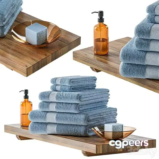 3ds Max Free – Bathroom towels on a shelf