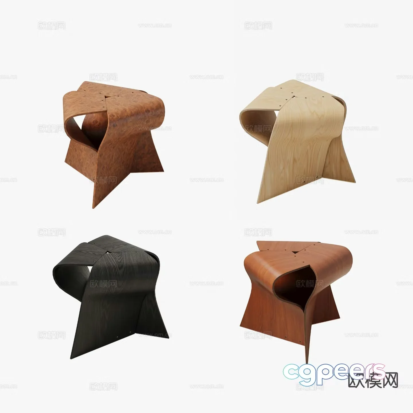 TENDO stool low stool mushroom stool 3d model