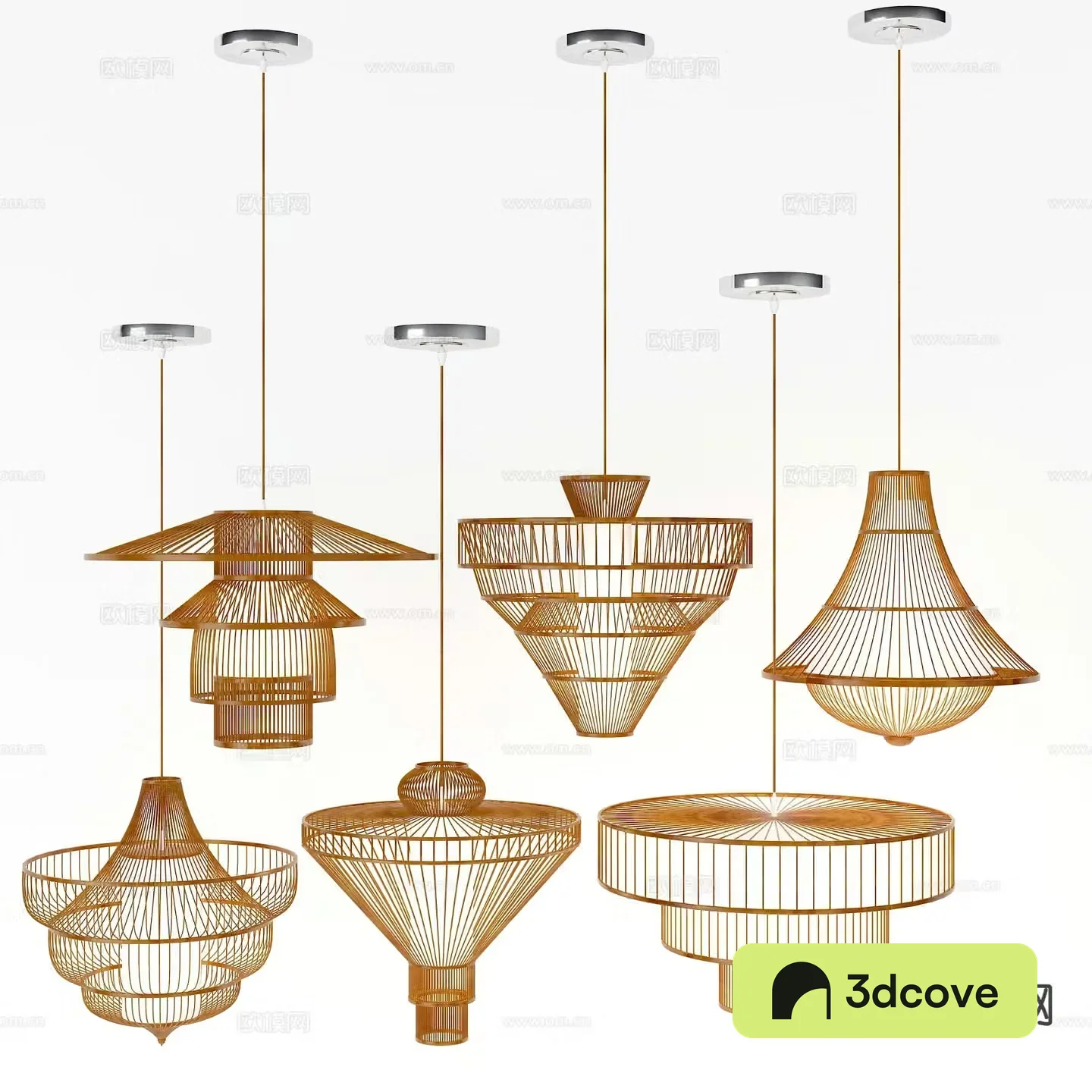 Chinese rattan chandelier mesh hollow chandelier
