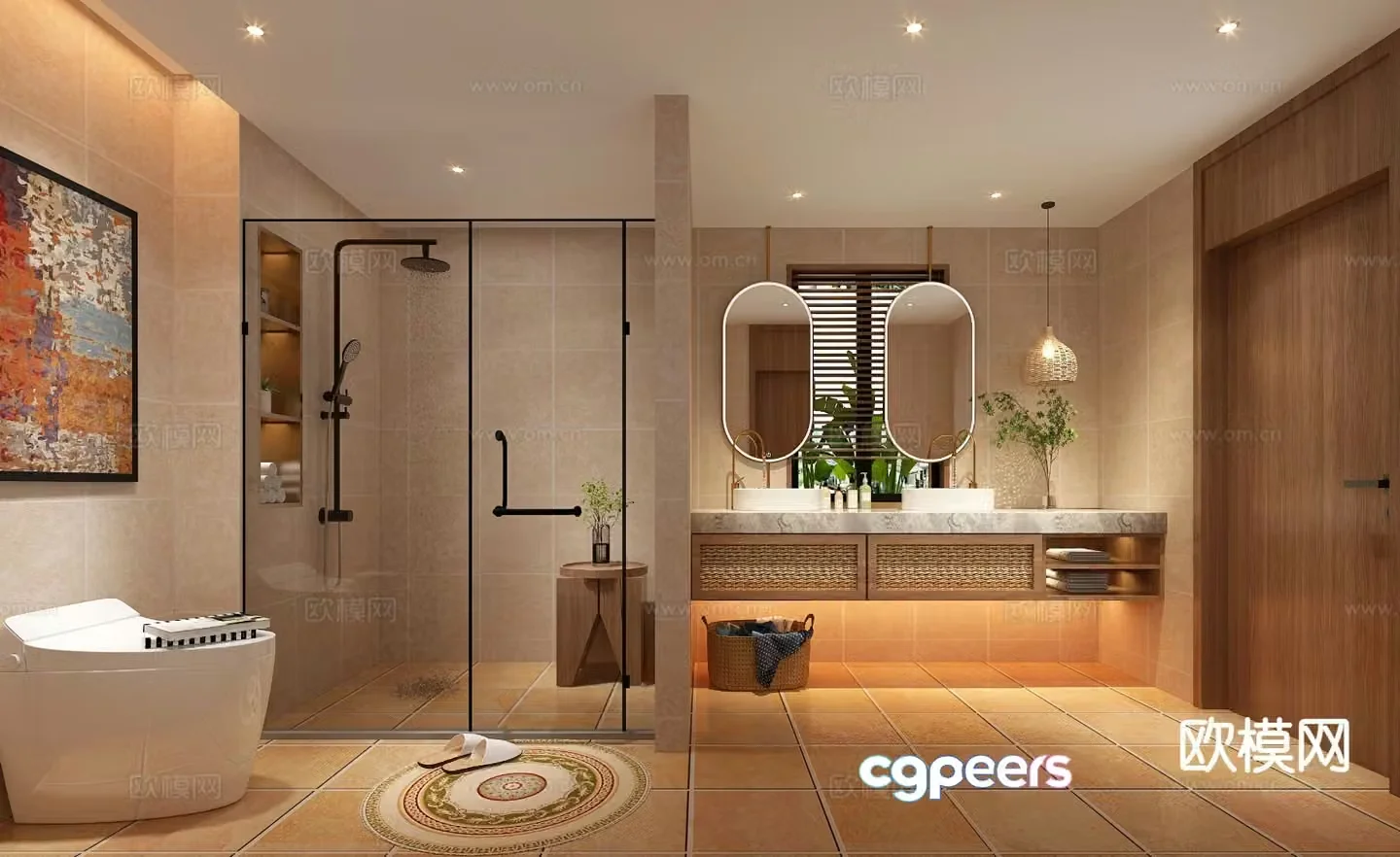 Southeast Asian bathroom bathroom 3d model