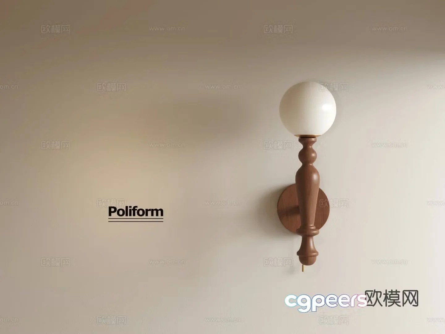 Medieval style wall lamp 3d model