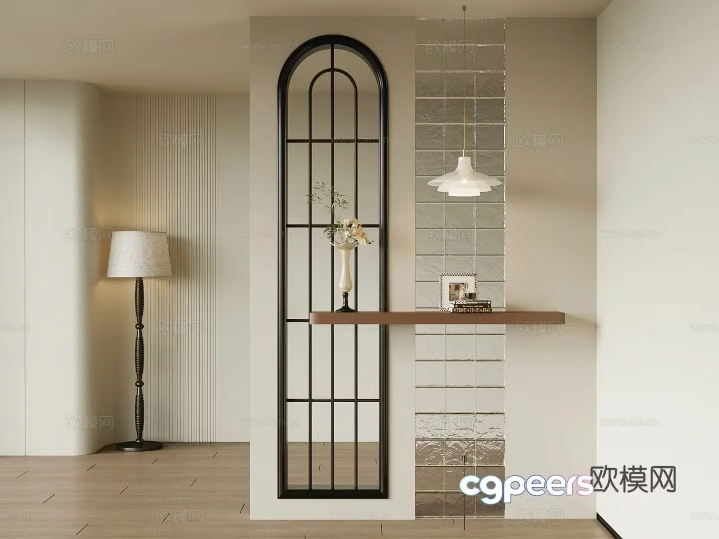 Partition French partition Floor lamp 3d model